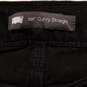 Levi's 529 Curvy Straight Leg Black 33 short